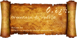 Orenstein Árpád névjegykártya